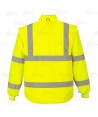 Parka 7 en 1 transpirable y de alta visibilidad color amarillo flúor