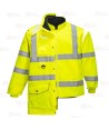 Parka 7 en 1 transpirable y de alta visibilidad color amarillo flúor