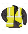 Parka 7 en 1 transpirable y de alta visibilidad color amarillo flúor