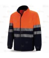 Chaqueta polar bicolor de alta visibilidad color marino y naranja flúor