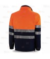 Chaqueta polar bicolor de alta visibilidad color marino y naranja flúor
