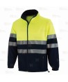 Chaqueta polar bicolor de alta visibilidad color marino y amarillo flúor