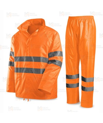 Traje de agua Alta Visibilidad con recubrimiento de poliuretano naranja flúor