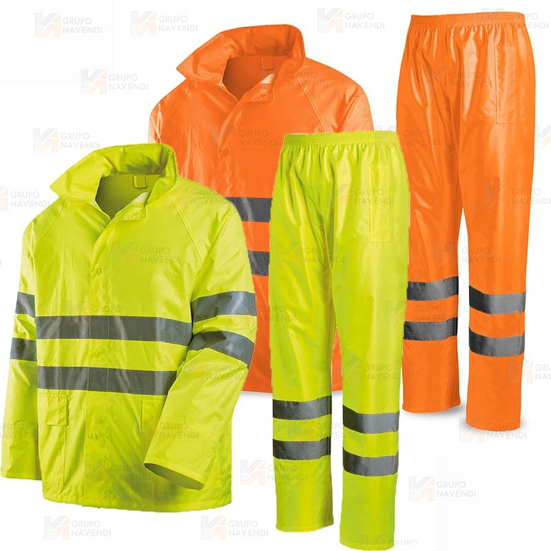 Traje de agua Alta Visibilidad con recubrimiento de poliuretano amarillo flúor