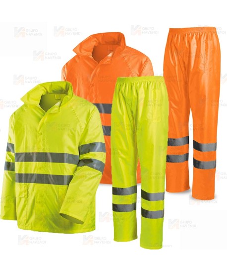 Traje de agua Alta Visibilidad con recubrimiento de poliuretano amarillo flúor
