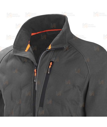 Cazadora Softshell acolchada de triple capa color gris oscuro