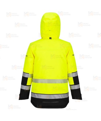 Parka acolchada de alta visibilidad con membrana impermeable
