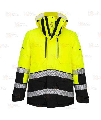 Parka acolchada de alta visibilidad con membrana impermeable