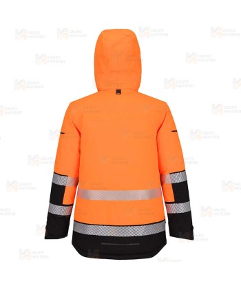 Parka acolchada de alta visibilidad con membrana impermeable