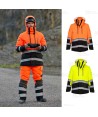 Parka acolchada de alta visibilidad con membrana impermeable