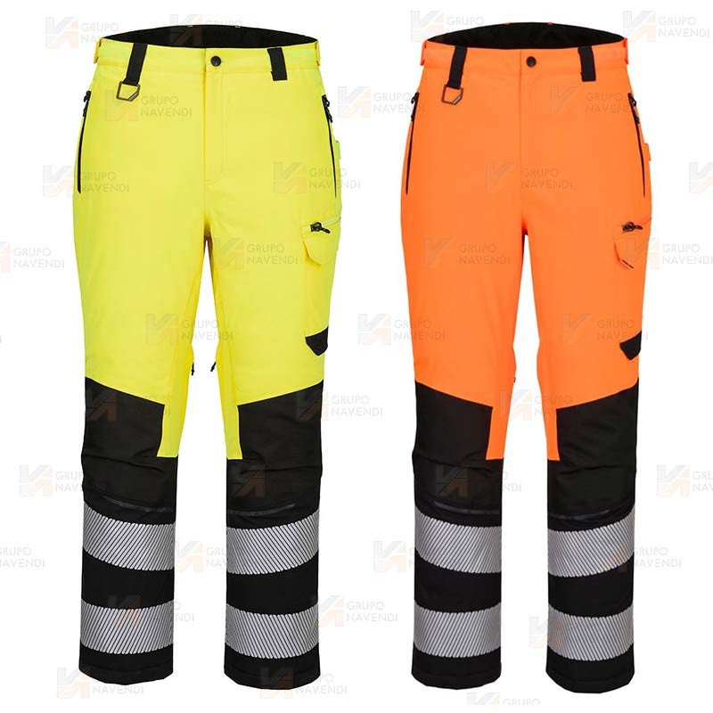 Pantalón de alta visibilidad con membrana impermeable para frio intenso