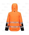 Parka con forro de alta visibilidad con membrana impermeable para frio intenso