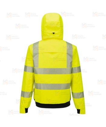 Cazadora piloto bicolor alta visibilidad, impermeable y transpirable