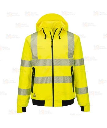 Cazadora piloto bicolor alta visibilidad, impermeable y transpirable