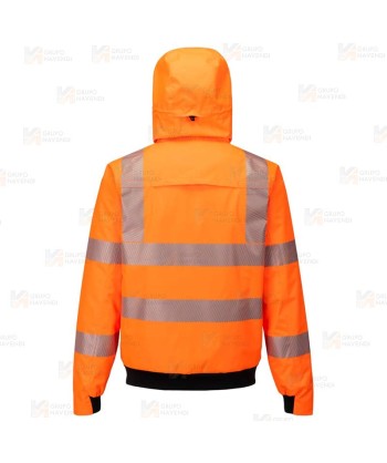 Cazadora piloto bicolor alta visibilidad, impermeable y transpirable