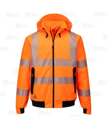 Cazadora piloto bicolor alta visibilidad, impermeable y transpirable