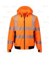 Cazadora piloto bicolor alta visibilidad, impermeable y transpirable