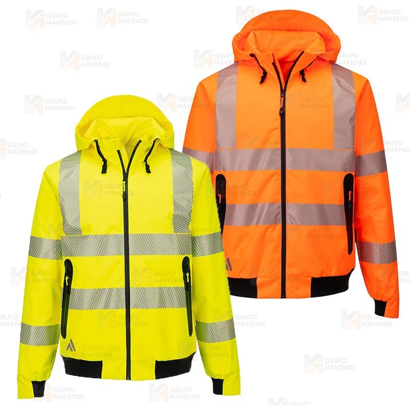 Cazadora piloto de alta visibilidad, impermeable y transpirable