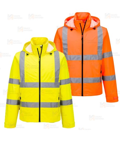 Chubasquero impermeable y transpirable de alta visibilidad