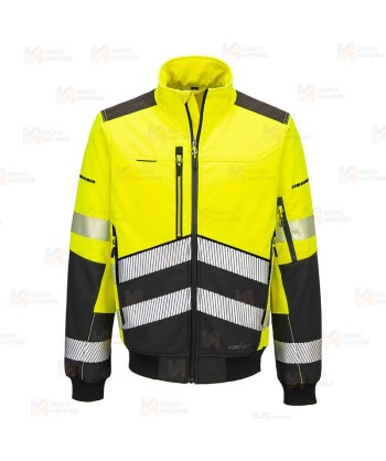 Cazadora Softshell  de alta visibilidad con membrana impermeable
