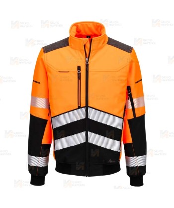 Cazadora Softshell  de alta visibilidad con membrana impermeable