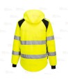 Cazadora softshell, bicolor, con tejido ecológico en alta visibilidad