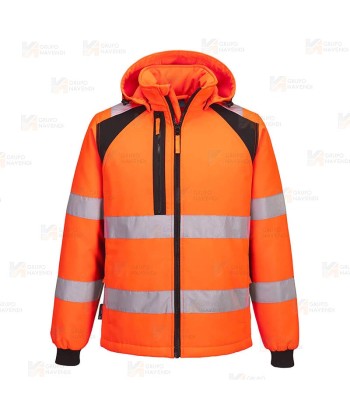 Cazadora softshell, bicolor, con tejido ecológico en alta visibilidad