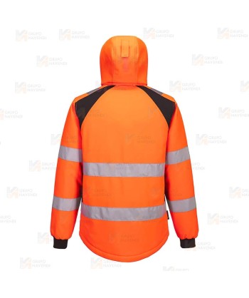 Cazadora softshell, bicolor, con tejido ecológico en alta visibilidad