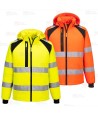 Cazadora softshell, bicolor, con tejido ecológico en alta visibilidad