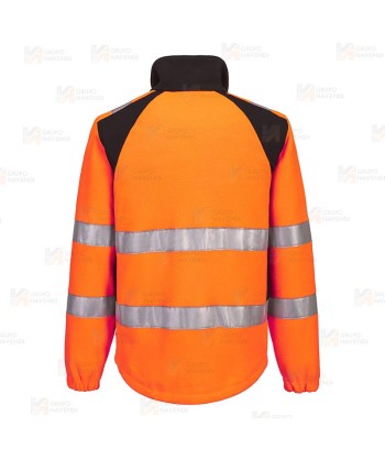 Cazadora polar, bicolor, con tejido ecológico en alta visibilidad