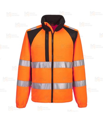 Cazadora polar, bicolor, con tejido ecológico en alta visibilidad