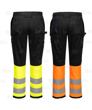 Pantalón, bicolor con tejido ecológico y bolsillos desmontables en alta visibilidad