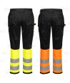 Pantalón, bicolor con tejido ecológico y bolsillos desmontables en alta visibilidad