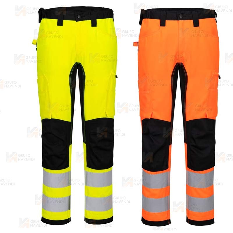 Pantalón ajustado, bicolor, ecológico en alta visibilidad
