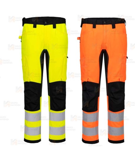 Pantalón ajustado, bicolor, ecológico en alta visibilidad