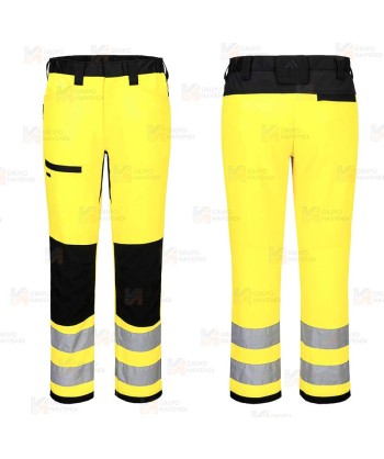 Pantalón ajustado, bicolor, ecológico en alta visibilidad