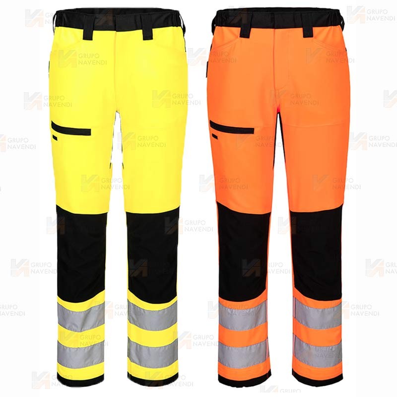 Pantalón ajustado, bicolor, ecológico en alta visibilidad