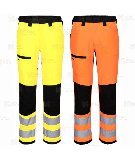 Pantalón ajustado, bicolor, ecológico en alta visibilidad