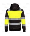 Chaqueta sudadera bicolor alta visibilidad con capucha