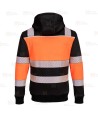 Chaqueta sudadera bicolor alta visibilidad con capucha