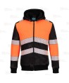 Chaqueta sudadera bicolor alta visibilidad con capucha