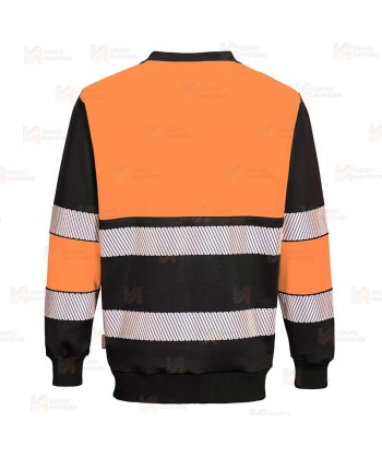 Sudadera bicolor alta visibilidad con cuello redondo