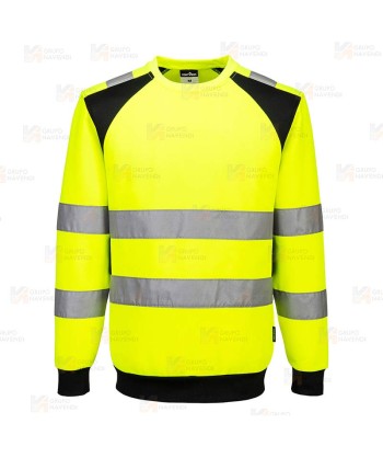 Sudadera, bicolor, con tejido ecológico en alta visibilidad