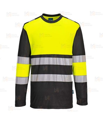 Camiseta bicolor alta visibilidad de manga larga