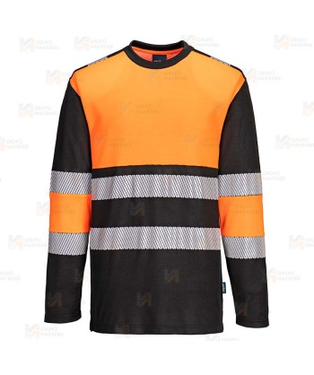 Camiseta bicolor alta visibilidad de manga larga