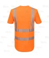 Camiseta alta visibilidad con cintas reflectantes segmentadas