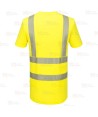 Camiseta alta visibilidad con cintas reflectantes segmentadas