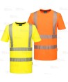Camiseta alta visibilidad con cintas reflectantes segmentadas