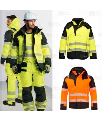 Cazadora ignífuga Modaflame de alta visibilidad, multinorma, impermeable, con forro térmico