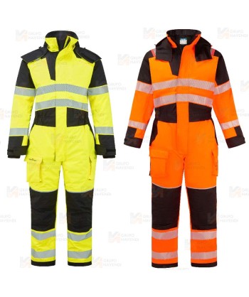 Buzo ignífugo Modaflame de alta visibilidad, multinorma, impermeable, con forro térmico